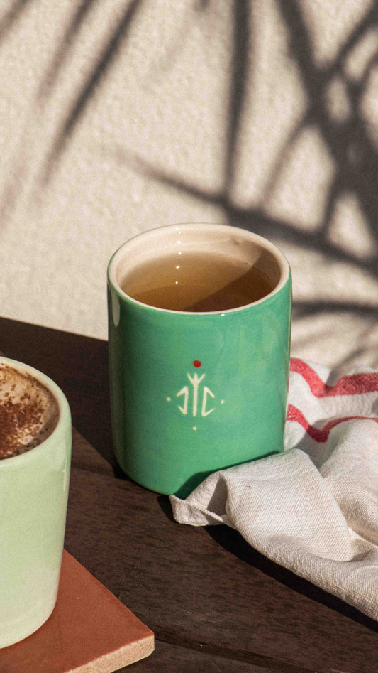 RIF - Mug en céramique artisanal vert émeraude