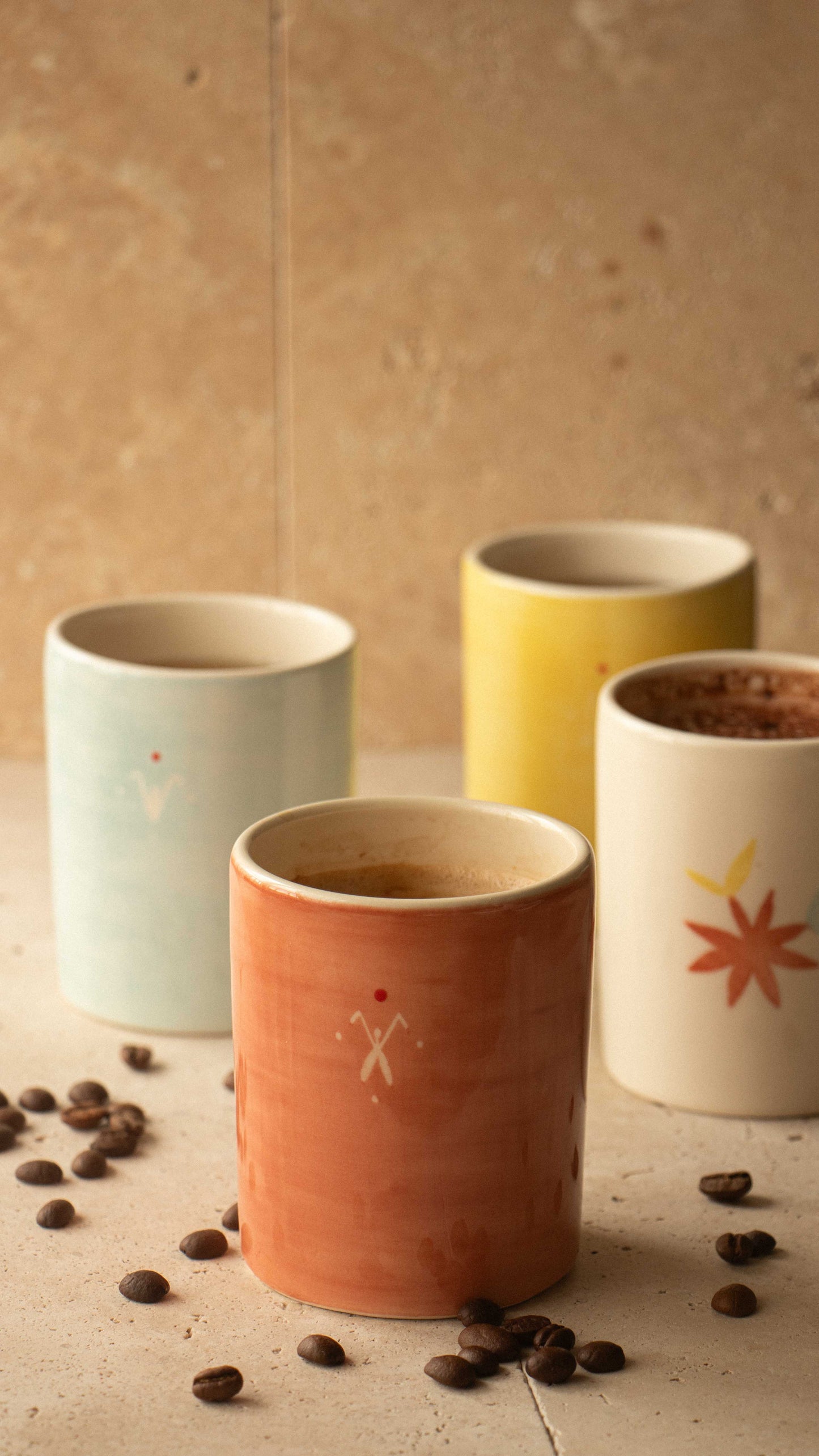 RIF - Mug en céramique artisanal abricot