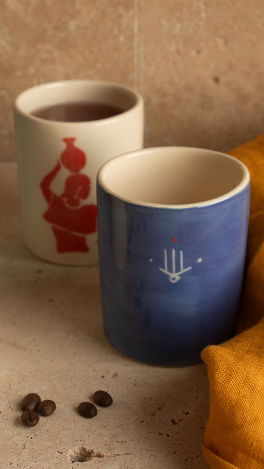 RIF - Mug en céramique artisanal bleu méditerranée